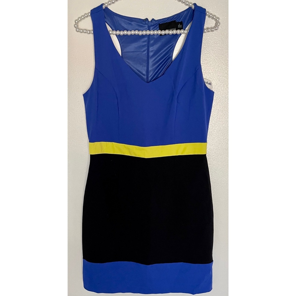 New Cynthia Rowley Color-block Stretch Blue Black Business Dress M